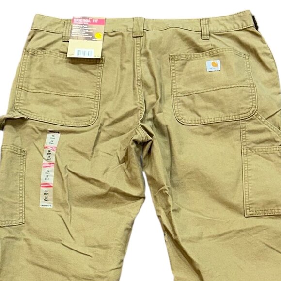 Carhartt Original Fit Straight Leg Crawford Pant‎ 16 Short Tan High Rise Cargo - Picture 4 of 9